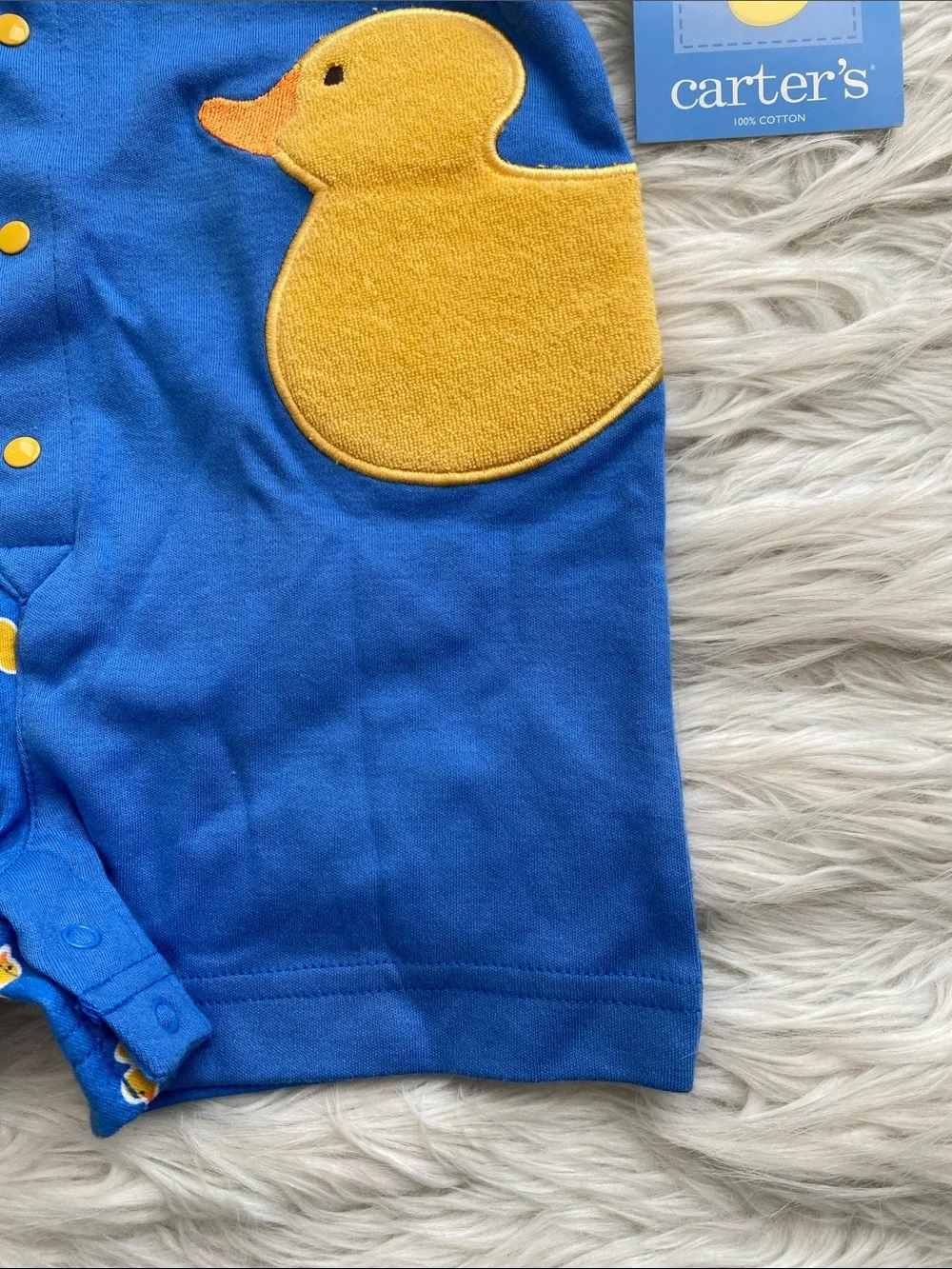 Carter's | Blue and Yellow Duck Polo Romper One Piece